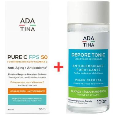 Imagem de Protetor Solar Pure C Fps 50 Mancha Melasma Rugas Depore Tonic - Ada T