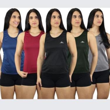 Imagem de Kit 4 Blusa Regata Cavada Academia Feminina Premium-Feminino