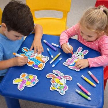 Imagem de Kit Colorir Pintura Com Canetinhas Coelhinho De Páscoa 48pçs - Genéric