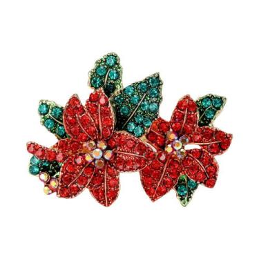 Imagem de Broches Florais De Strass Femininos, Alfinetes Botânicos Unissex Para 