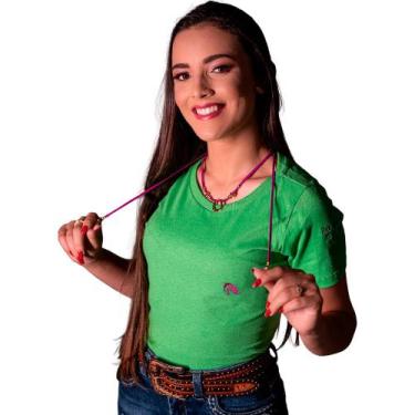Imagem de Blusinha Country Feminina Basica Com Bordado Zoe - ZOE WESTERN, Verde,