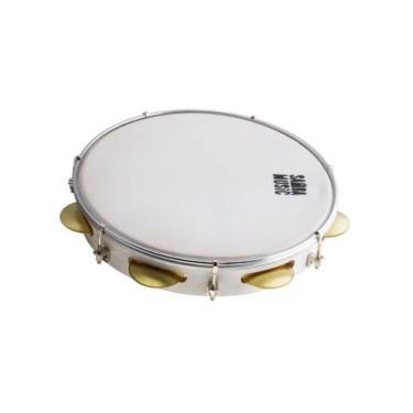 Imagem de Pandeiro phx 10 mad. pvc branco 7 af.c/ pele leitosa