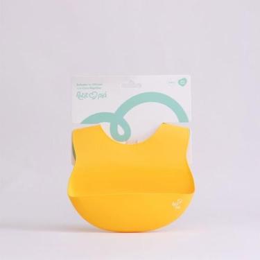 Imagem de Babador de Silicone com Pega Migalhas Amarelo Petit Piá