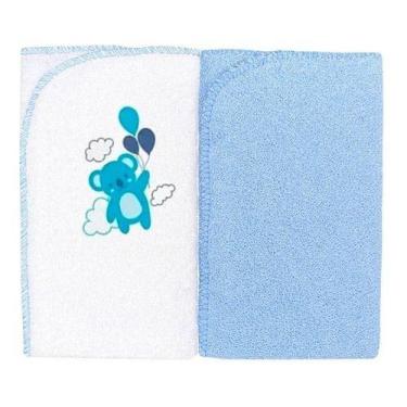 Imagem de Toalha Boquinha Com Aplicação Em Puff 2 Unidades 29 x 35cm Baby Incomf