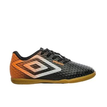 Imagem de Chuteira Tênis Masculino Futsal Umbro 1168792 Warskin, Preto, Laranja,
