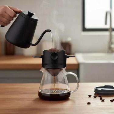 Imagem de Coador Café Portátil Reutilizável Aço Inox Individual Filtro - Top Che