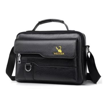 Imagem de Bolsa ombro masculina couro p.u pequena - WEIXIER, Preto