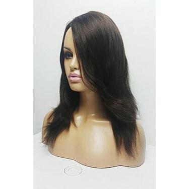 Imagem de Peruca Silk Top Cabelo Humano Judeu - Peruca Kosher - Castanho F719 - 