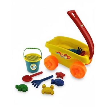 Imagem de Carrinho de Praia Infantil Tractor Com Acessórios Para Brincar na Arei