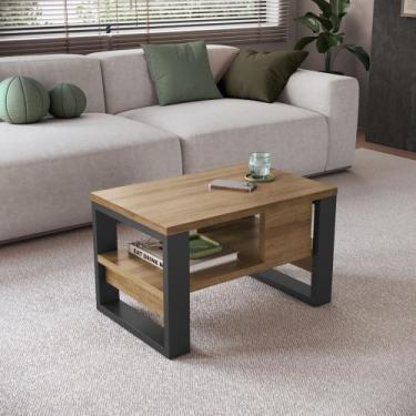 Imagem de Mesa de Centro moderna Emovell, Mel/Preto