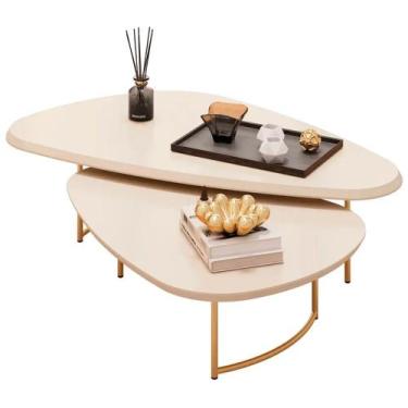 Imagem de Mesa de Centro em MDF Pétala DJ Móveis, OFF WHITE
