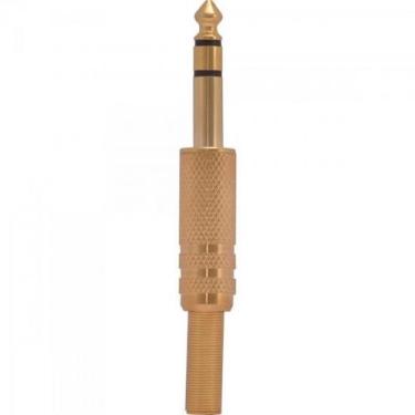 Imagem de Plug P10 Stereo Metal Gold Com Mola Genérico - PCT / 10 - STORM