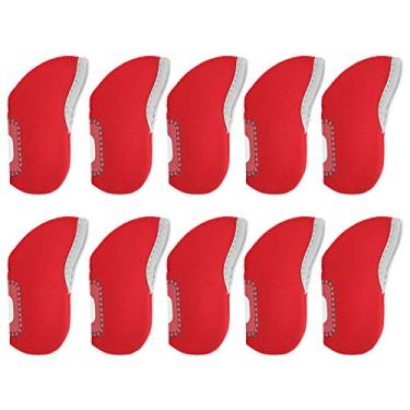 Imagem de Protetor de cabeça de taco, com uma tampa de taco de design conveniente, fácil de usar protetor de taco de design de abertura ampla para campo de golfe de biginners de casa de taco(vermelho)