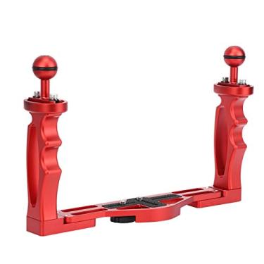 Imagem de Wosune Suporte de câmera para esportes subaquáticos, disparador de obturador duplo portátil para câmera (vermelho)