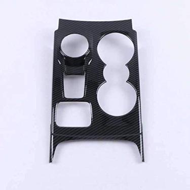 Imagem de GZBFTDH Botões de câmbio Acessórios de carro para Ford Bronco Sport 2021 2022 Fibra de carbono Controle central de engrenagens Moldura de painel de deslocamento de engrenagens Acabamento Adesivo Auto Interior Peças (TQW at)