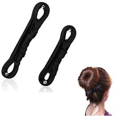 Imagem de (L+S) - A.H Lady Magic Silk Wire Hair Donut Bun Maker Former Shaper Styling Roll Updo Styler Clip Twist Tool Curler Hair Tool Styling Accessories (L+S)