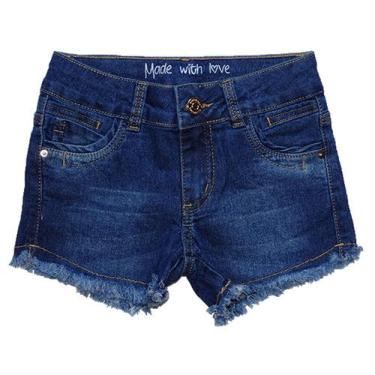 Imagem de Bermuda Jeans Infantil Menina Shorts Manabana Lindo Oferta  10 A 16 An