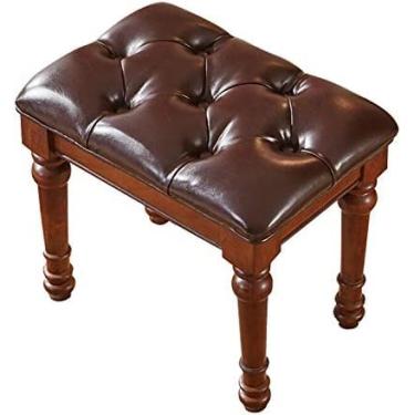 Imagem de KRASS Banqueta para quarto, banco de vaidade, cadeira de maquiagem, móveis de quarto de banheiro, capacidade 200kg, montagem fácil, marrom, colecionador88