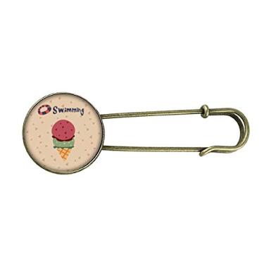 Imagem de Boia de natação verão doce sorvete retrô broche de metal clipe jóias