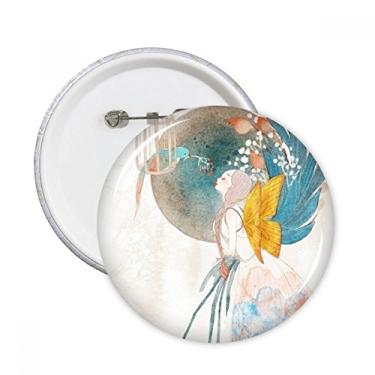 Imagem de Ilustrador de estilo clássico chinês com alfinetes redondos para decoração de acessórios, 5 peças