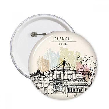 Imagem de Um pequeno cubo em Chengdu da China alfinetes redondos emblema botão decoração acessório 5 peças