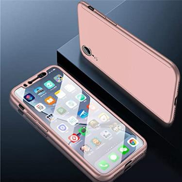 Imagem de Capa à prova de choque para 360 Full Cover para iPhone 13 Pro Max 11 12 Pro XS Max Case ShellPara iPhone 7 8 6S Plus SE 2022 XR Protetor de tela, Rose Gold, para iPhone 8