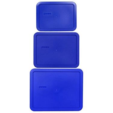 Imagem de Pyrex (1) 7212-PC 11 Cup (1) 7211-PC 6 Cup (1) 7210-PC 3 Cup Cobalt Blue Food Storage Lids - 3 Pack