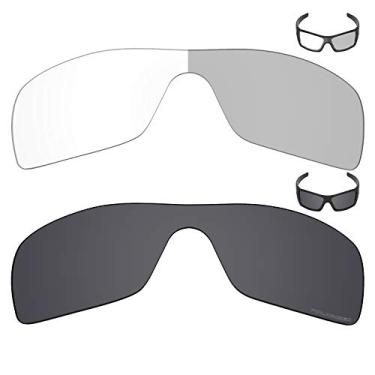 Imagem de 2 pares de lentes de reposição para óculos de sol Oakley Batwolf – Cinza Eclipse fotocromático/Stealth preto