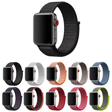 Imagem de Pulseira Nylon Loop LTimports, compativel com Apple Watch 46mm Series 11/10, 45mm 9/8/7, 44mm 6/5/4/SE, 42mm Series 3/2/1 e Apple Watch Ultra 49mm 3/2/1 (Preto)
