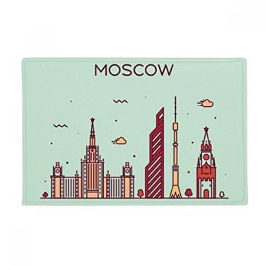 Imagem de DIYthinker Moscow Rússia Tapete para porta de banheiro com padrão de marco plano antiderrapante