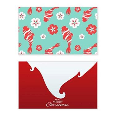 Imagem de Sakura Repeat Japan Pattern Holiday Merry Christmas Cartões de parabéns Mensagem de Natal