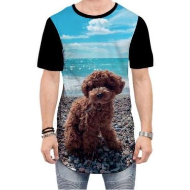 Imagem de Camiseta Long Line Poodle Marrom Cachorro Raça 2 - Estilo Vizu
