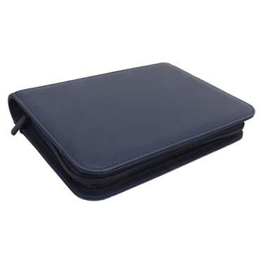 Imagem de Livro Com Porta-Cartões Fotográficos, Tipo Malha, 4 Bolsos, Couro PU e Fichário Transparente Em PP à Prova d'água para Cartões de Futebol (Azul)