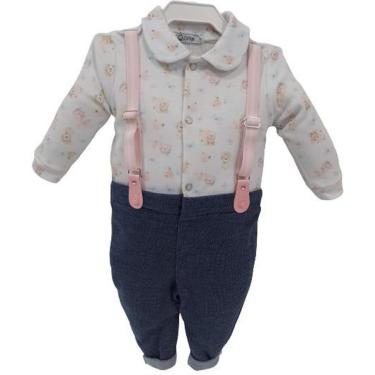 Imagem de Macacão Longo Luxo Suedine Bebê Menina Zafielo Inverno 551  - Azul Bebê - GG ( 9 - 12 MESES )-Feminino