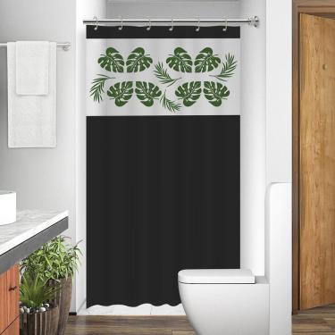 Imagem de Cortina Para Box Banheiro Com Visor Costela De Adão Com Gancho Anti Mofo Resistente Alta Qualidade Pvc Diversas Cores