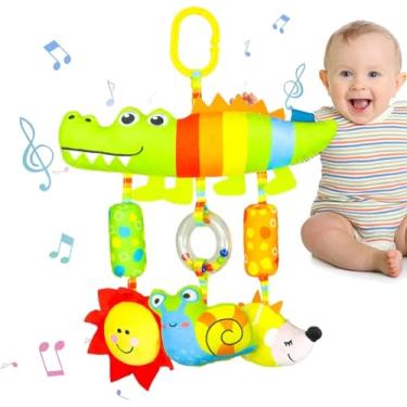 Imagem de Brinquedo Mobile Chocalho Bebe Criança Sino Som Animais Interativo Jacare