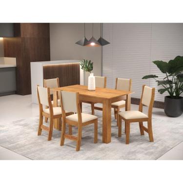 Imagem de Conjunto Sala de Jantar com 5 Cadeiras Tower Viero Mel/Bege