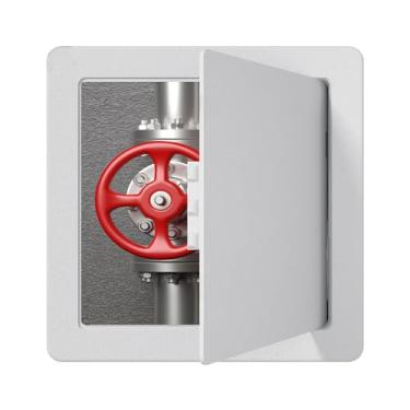 Imagem de FORLAND Painel de acesso de encanamento para teto drywall branco 30,5 x 30,5 cm porta de acesso de plástico removível painel de acesso articulado à parede painel articulado reforçado