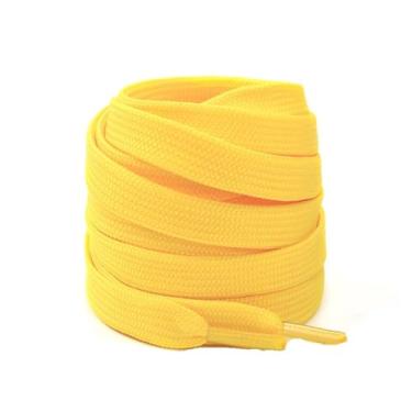 Imagem de 1 Par De Cadarços De Tênis, Acessórios Para Sapatos, Cadarços Unissex De Sapato Plano, Cadarços Clássicos De Cor Sólida, Cordas De Sapato 发送反馈(Color:Golden yellow,Size:160cm)