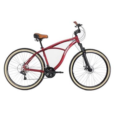 Imagem de Bicicleta Rino Caiçara Aro 29 Alumínio – 21 Marchas, Suspensão 80mm, Freio a Disco, Cubo Rolamentado, Rapid Fire (Vermelho, 18)