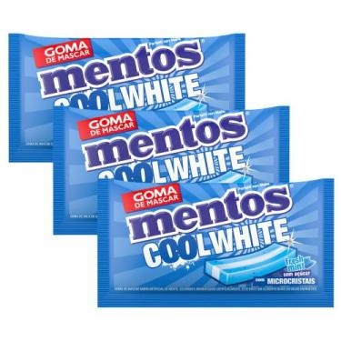 Imagem de Kit 3 Chiclete Mentos Cool White Sabor Fresh Mint com Microcristais Se
