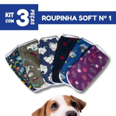Imagem de Kit 3 Peças Roupinha Soft Nº 1 para Cães Cachorro Pet - Japan Pet