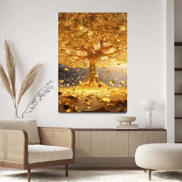 Imagem de Quadro Decorativo Para Sala Quarto  Hall Tela vertical Grande Árvore d