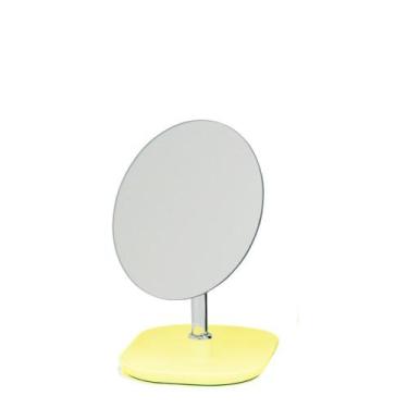 Imagem de Espelho Redondo com Porta Bijoux Amarelo 16x13x19Cm Vidro - Mai Home