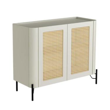 Imagem de Buffet Aparador 98,5cm Porta Sextavada 100% MDF Pés Metal - Casa Lar I