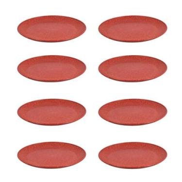 Imagem de 8 UN Prato Lanche Sobremesa Redondo Resistente 20cm Vermelho - EVO