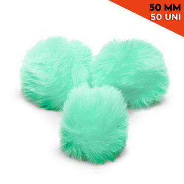 Imagem de Pompom - Pelúcia 50 Mm - 50 Unidades - Verde Mar - Nº: 251 - Nybc