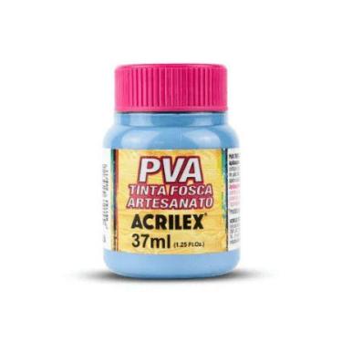 Imagem de Tinta Pva Fosca Acrilex 37ml para Artesanato Cores Diversas, Azul Inve