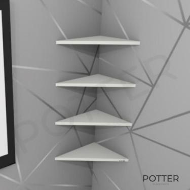 Imagem de Prateleira de canto kit 4 Peças 100% MDF Decora Sala Quarto Cozinha Es