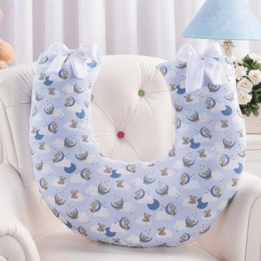 Imagem de Almofada Amamentação Travesseiro Multifunções Apoio De Bebê Firme e Ma
